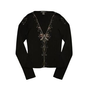 Vintage 90s Betsey Johnson New York 100% silk full-zip cardigan Size M